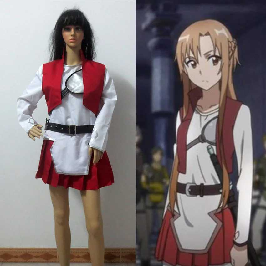 

Free shipping Custom cheap Red Asuna Cosplay Costume (Daily) from Sword Art Online Cosplay