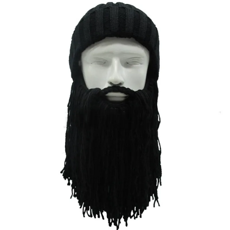 Autumn And Winter Creative Funny Long Beard Hat Barbarian Skiing Wool Hat Halloween men hat 3pcs/lot