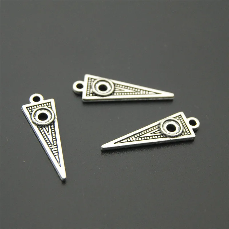 30pcs  Silver Color Zinc Alloy triangle drop Charm Pendant DIY Necklace Bracelet Bangle Jewelry Findings A2232