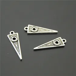 30pcs  Silver Color Zinc Alloy triangle drop Charm Pendant DIY Necklace Bracelet Bangle Jewelry Findings A2232