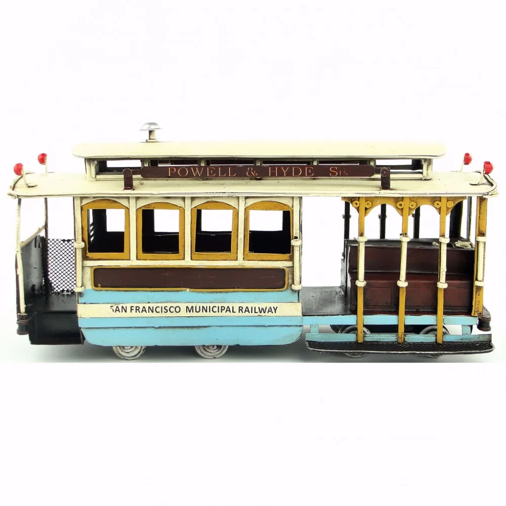 Antique handicraft San Francisco tram model decoration home furnishings crafts for home/pub/cafe decoration or birthday gift