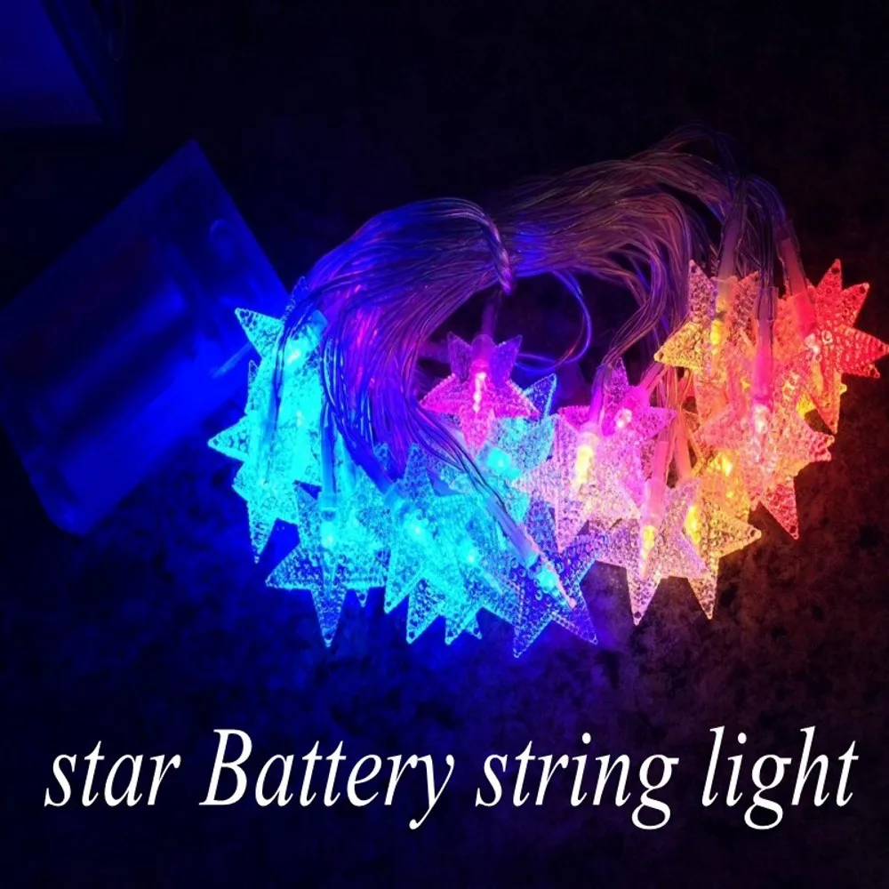 2M LED Star String Lights LED Fairy Lights Christmas Holiday Wedding decoration Lights AA Battery Operate Decoration Star lights