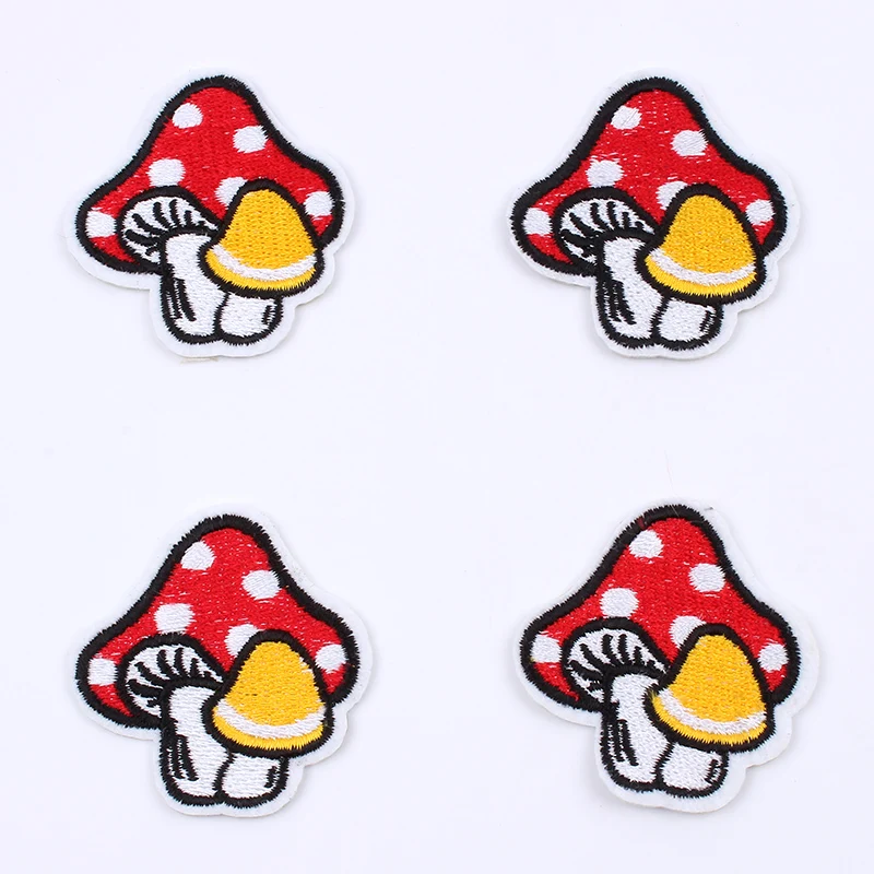 10pcs/lot Cartoon Mushroom Patch Iron On Vegetable Stickers for Baby Clothes DIY Kids Jeans Bags Appliques Handmade Coats Badge