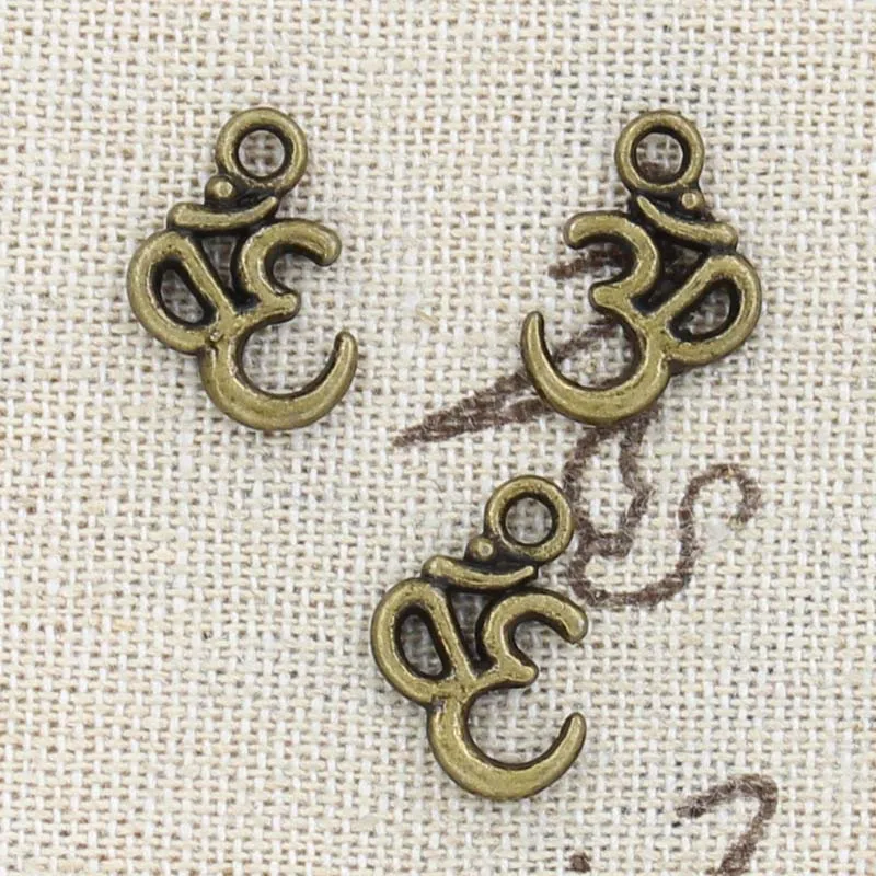 20pcs Charms Yoga OM 15x10mm Antique Tibetan Bronze Pendant Findings Accessories DIY Vintage Choker Handmade Jewelry