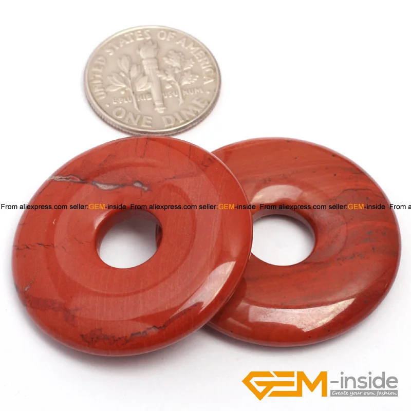 20mm 40mm 50mm Donut Shape Red Jaspers Beads 1pc To Sale Natural Stone Beads DIY Bead For Jewelry Making Wholesale Free Shipping