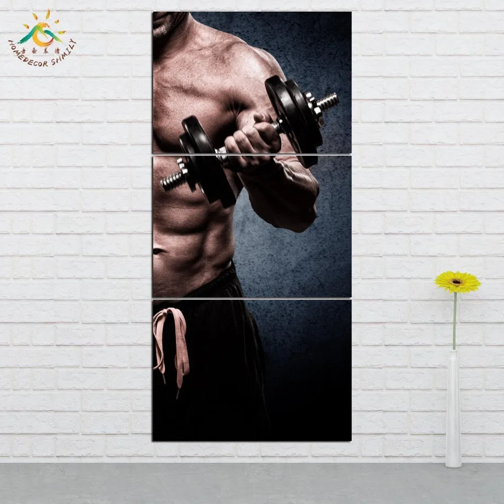 

Picture And Poster Canvas Painting Modern Wall Art Print Pop Art Muscular Weightlifting Man Wall Pictures For Living Room 3 Pcs