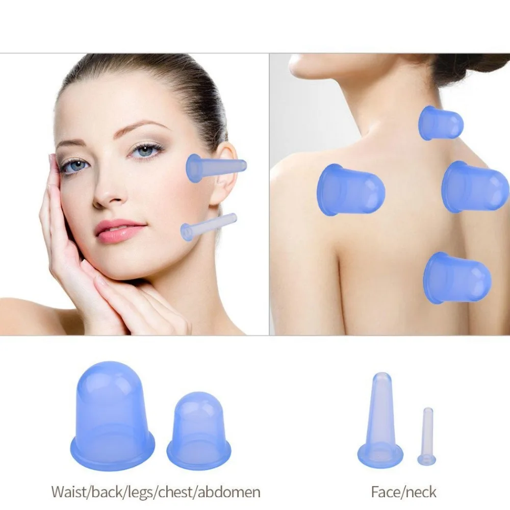 4 piece in massage gua sha tin suction sha tasteless beauty balance silicone thumb cupping health massage