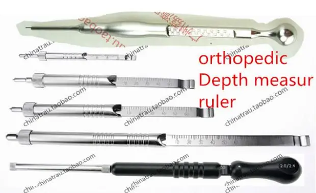 

medical Small animal orthopedic instrument deepth gauge depth measuring ruler after drill bone screw measurement depth tool VET