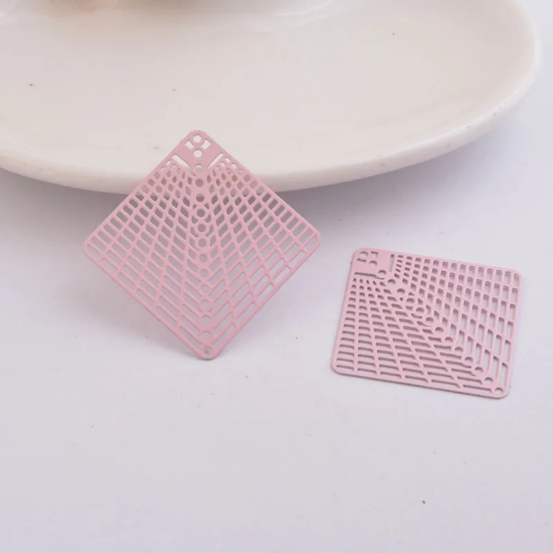 50 Stück AB1247 37*37mm Quadratische Anhänger Ohrring-Zubehör für Damen Bijoux Geometrisch – Detail 9
