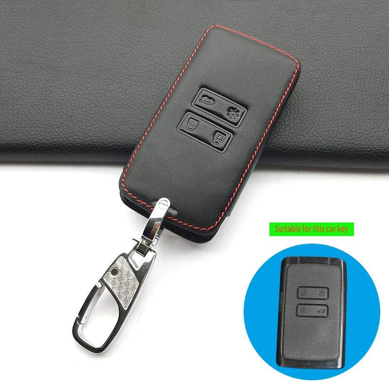 Leather Car Key Case Key Cover For Renault Megane 2 3 4 Koleos Logan Scenic Card Car wallet car keys accessories protect shell