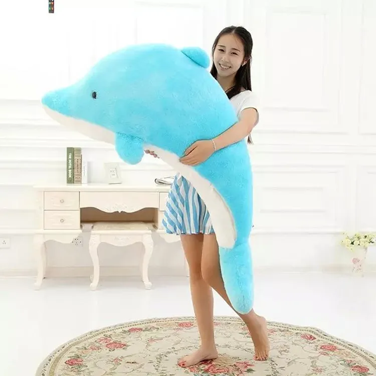 

2017 New Super-Sized Plush Dolphins Lovely Couples Hold Pillows Stuffed Dolls Soft Girl Lovers Birthday Present Gift Quality