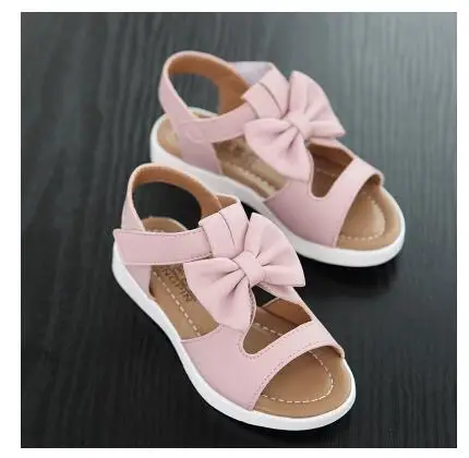 Summer New Summer Children Sandals for Girls Genuine Leather Princess Shoes Kids Beach Sandals Baby Toddler Shoes White