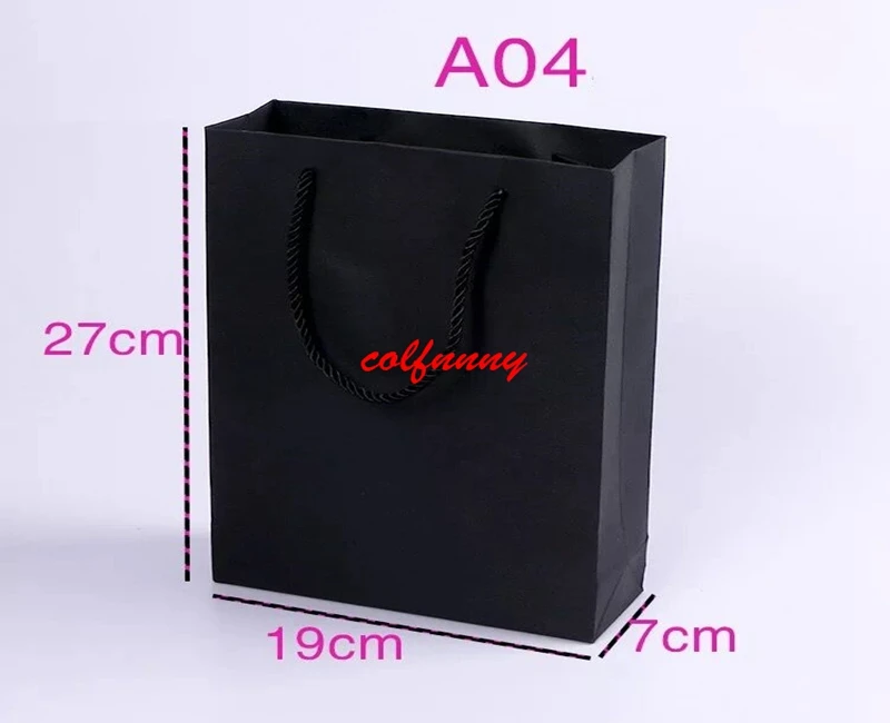 

100PCS Kraft Paper Gift Bag With Handle 19x7X27cm Wedding Birthday Party Gift Christmas New Year Shopping Package Bags F052206