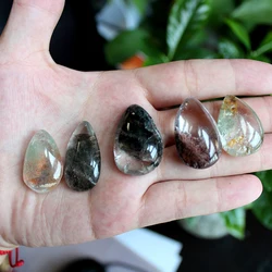 1 Piece 20*15MM Crystal Quartz Gemstone Specimen Healing Stone Ghost Phantom Stone Natural Green Ghost Phantom Stone