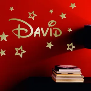 Tên được cá nhân hóa với các ngôi sao nhãn dán tường vinyl, trang trí nam hoặc nữ, hình nền decal, trang trí, kích thước 30x20cm 9 Hình nền tường bán hàng chính của phụ nữ - №7