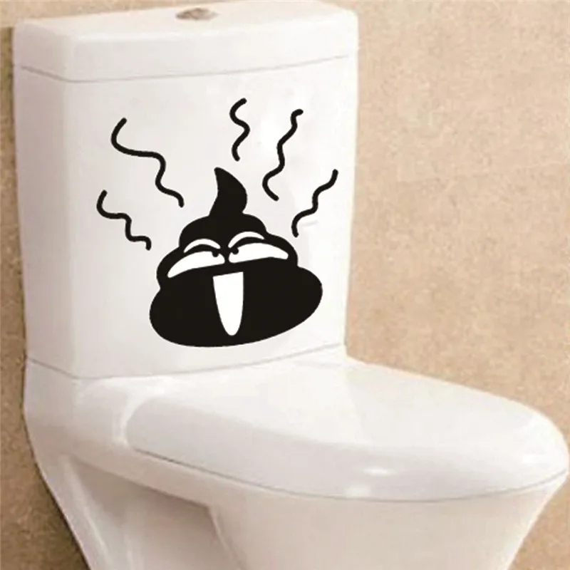 Funny Toilet Wall Sticker Vinly Home Decor Decals Waterproof Decal Say Goodbye With Stool Bathroom Toilet Decor