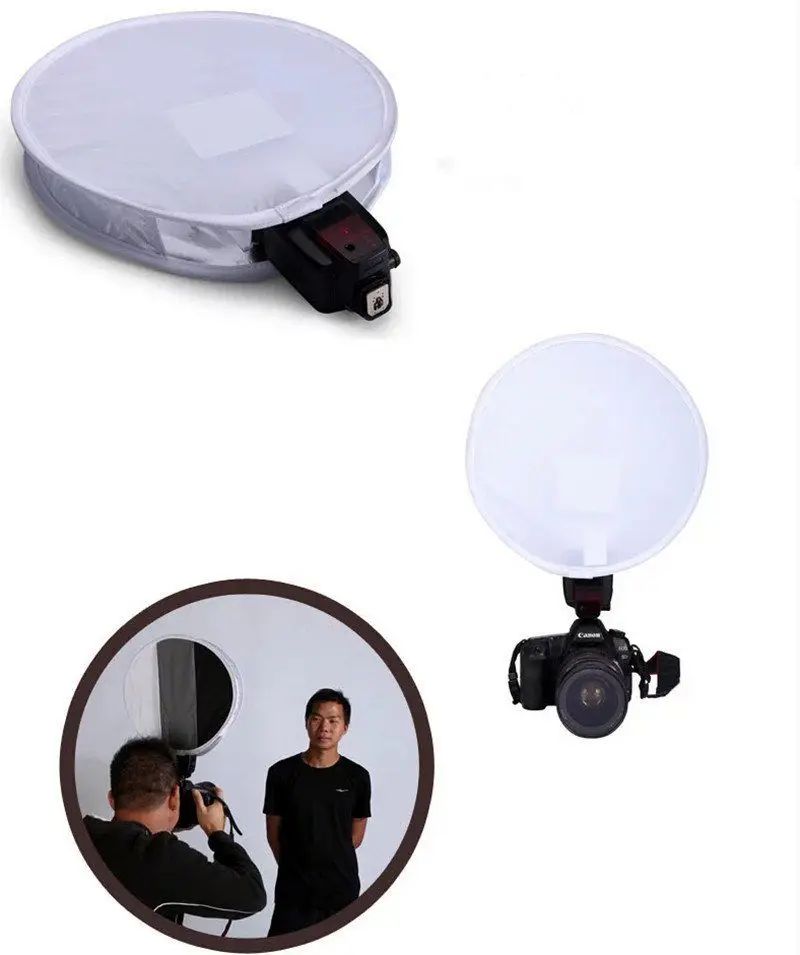 2in1 30cm 18%Gray card for White balance Card Board Round Flash Diffuser Softbox