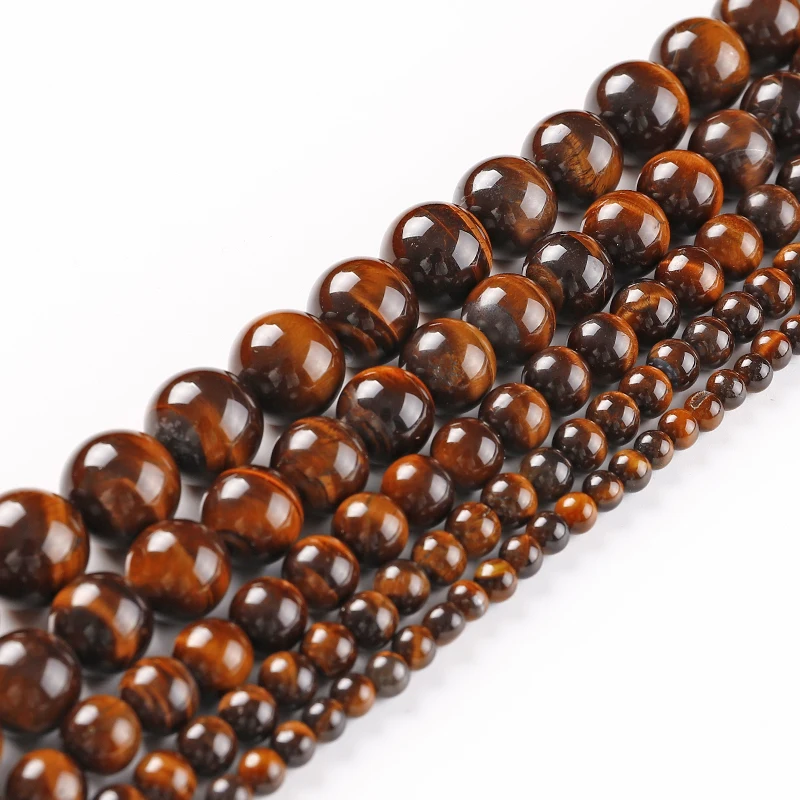 Natural Stone Beads Tiger Eye Round Loose Beads 4 6 8 10 12 14 16 18MM Fit DIY Bracelet Necklace Fashion Jewelry Making