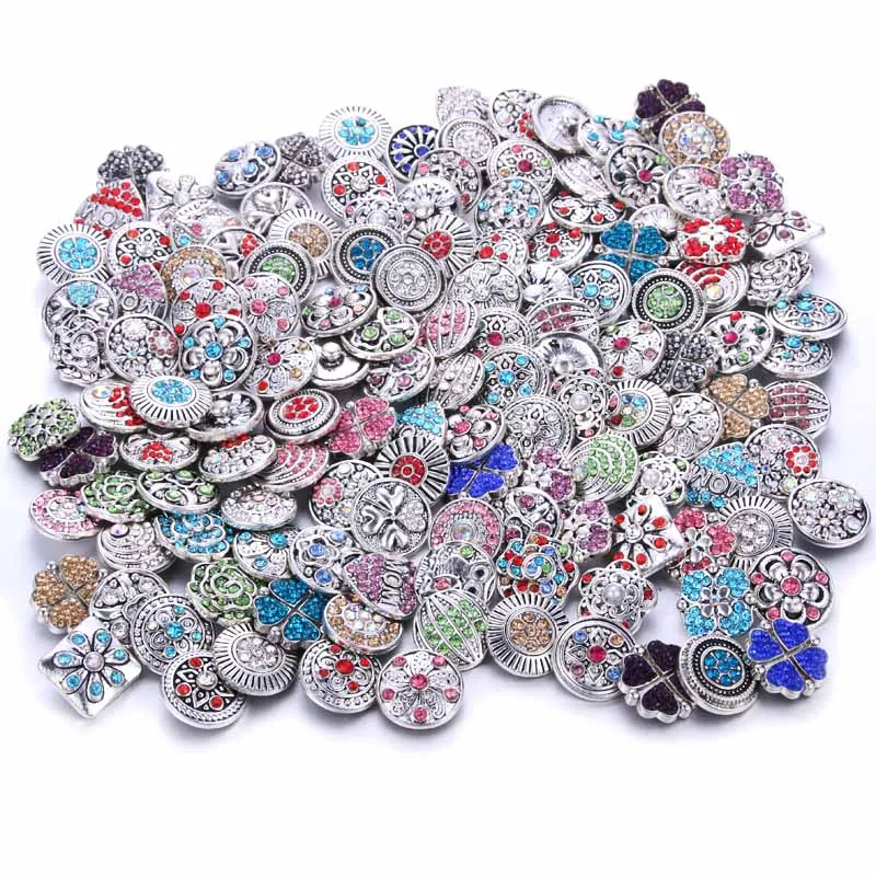 10pcs/lot 12mm 18mm Snap Buttons for Snap Button Jewellery Mixed Cartoon Ginger Charms Fit Snaps Button Bracelet Bangle