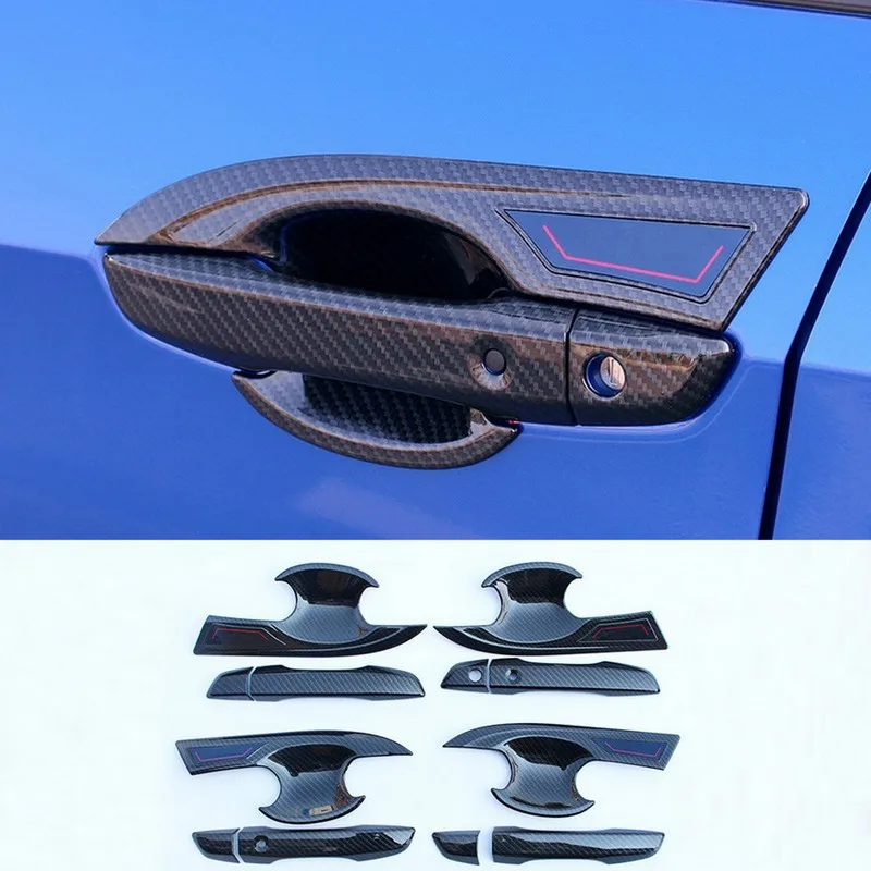 

Car-styling Carbon Fiber Style Door Handle + Handle bowl cover For Honda Civic Sedan 2016-17