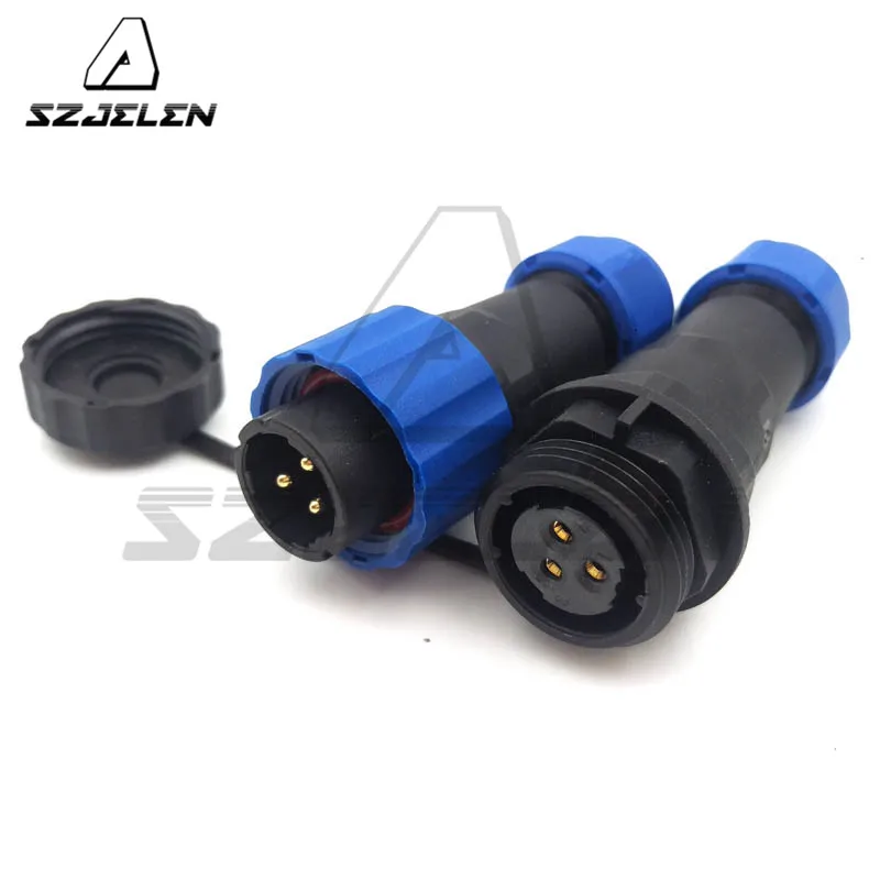 SD16TP-ZM , IP67 3-Pin Cable Docking Cable Connector Male And Female, LED Outdoor Power Cable Connector 3pin