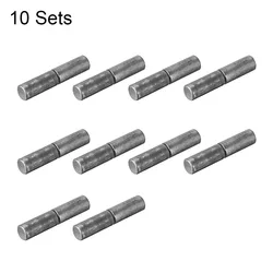 10Set Welded Hinged Cylindrical Removal Door Shaft Hinges 32x8/37x9/53x16mm Home Gate Window Part Male to Female Steel Hinge Pin