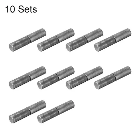 10Set Welded Hinged Cylindrical Removal Door Shaft Hinges 32x8/37x9/53x16mm Home Gate Window Part Male to Female Steel Hinge Pin