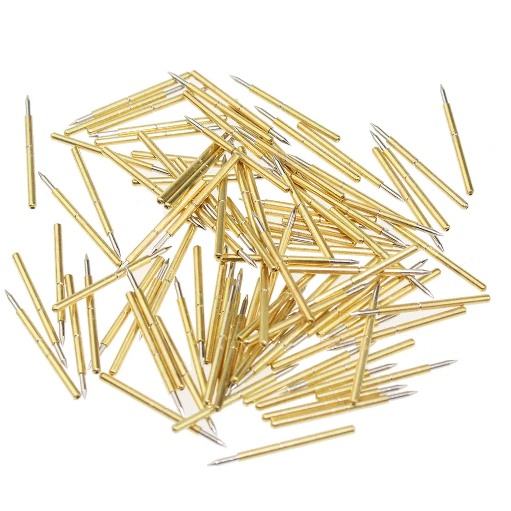 50pcs P75-B1 Spring Test Probes Pogo Pins Cusp Spear Head Dia 1.02mm 100g For Testing Tools