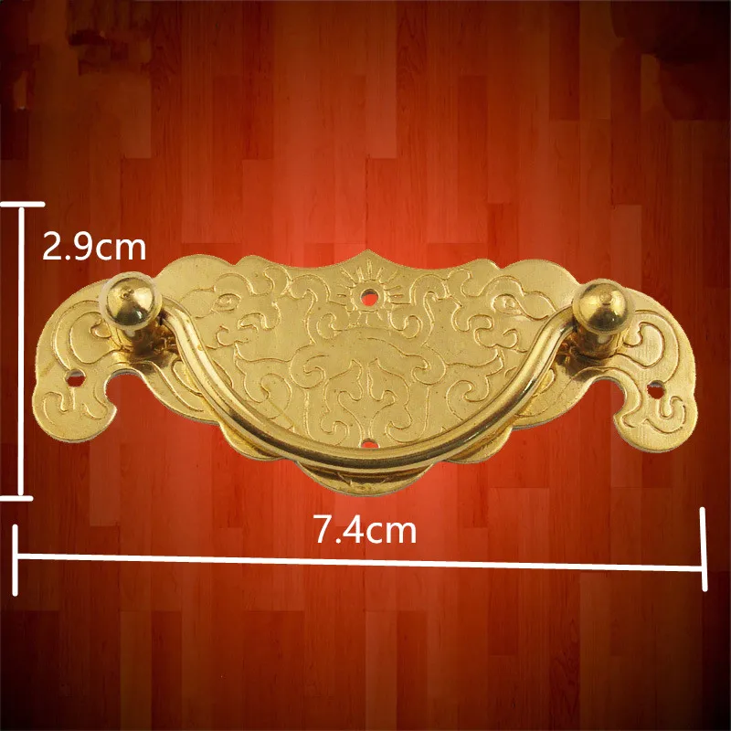 Vintage Brass Handle Bat Pattern Drawer Cabinet Desk Box Antique Door Pull Handles Knobs Furniture Hardware,74*29mm,1PC