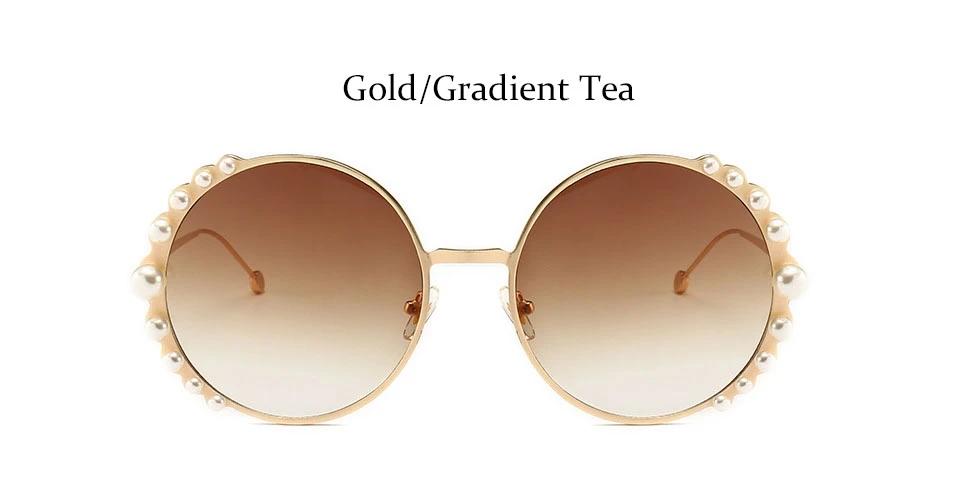Oversized Round Sunglasses Women Luxury Pearl Brand Designer  display picture 1