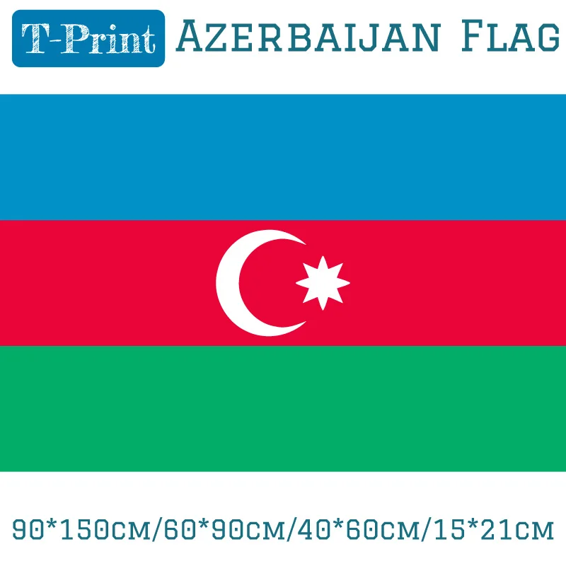 Azerbaijan National flags and Banners 15x21cm 40x60cm 60x90cm 90x150cm For world cup Home Decoration banner