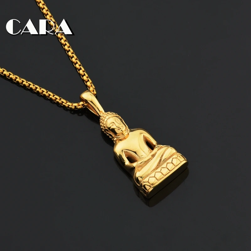 

2019 new Buddha Pendant Necklace For Men/Women necklace Charms Buddhism Jewelry 316L Stainless Steel Gold Color Chain CAGF0436