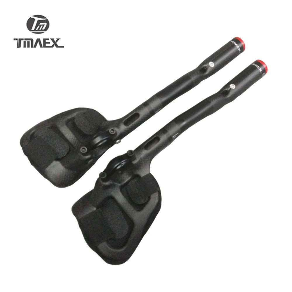 TMAEX- Bicycle Rest Handlebar, Road Bike TT Handlebar, Trial Race, Full 3K Carbon Fiber Handlebar, Extended Parts, 320g per Pair