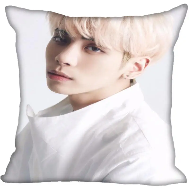 Custom Kpop SHINee Kim Jonghyun Printed Square Pillowcases 40x40cm,35x35cm One Side Satin Pillowcase Custom Logo