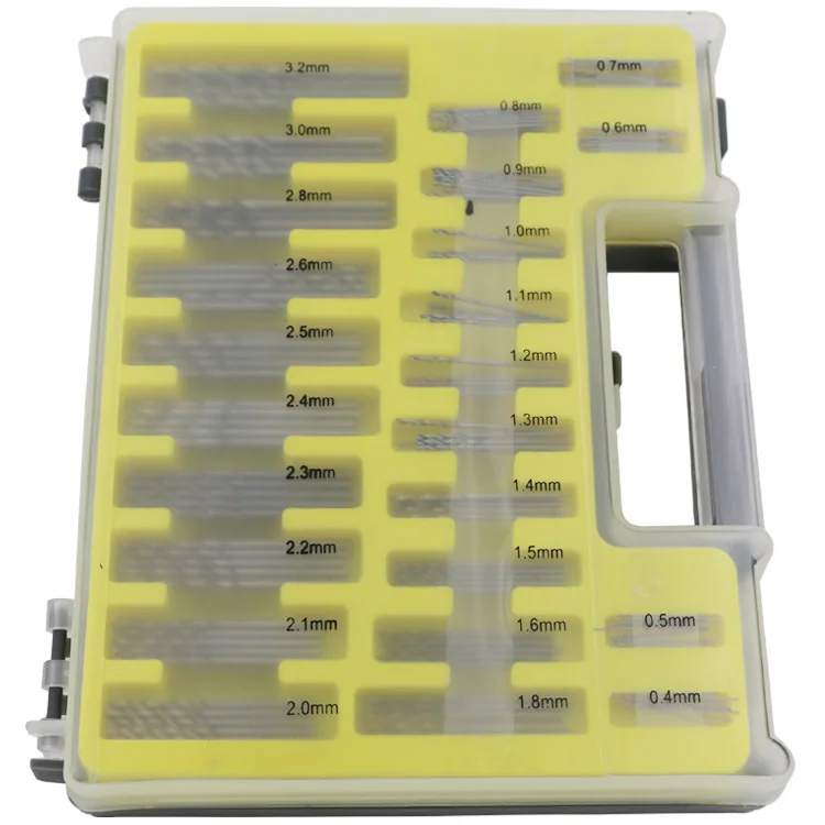 150PC Mini Twist Blow Molded Boxed 0.4-3.2mm Small Drill Box Micro Hole Opener Set