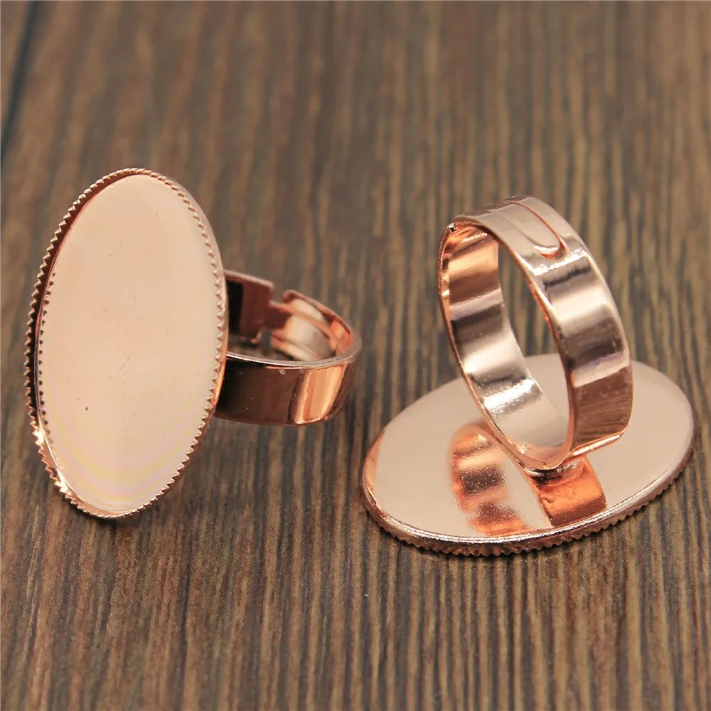 WYSIWYG 5pcs 7 Colors Fit 10x14mm 13x18mm 18x25mm High Quality Copper Material Sawtooth Adjustable Ring Setting Base