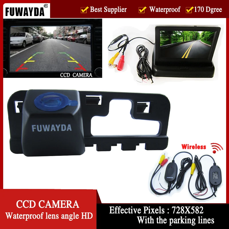 

FUWAYDA Wrieless Auto video RearView Camera Car Reverse Parking Camera with foldable Monitor FOR Honda CCD 2006 2007 2008 2009