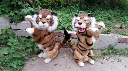 simulation animal large about 27cm x 43cm standing tiger model,lifelike tiger toy decoration gift t490