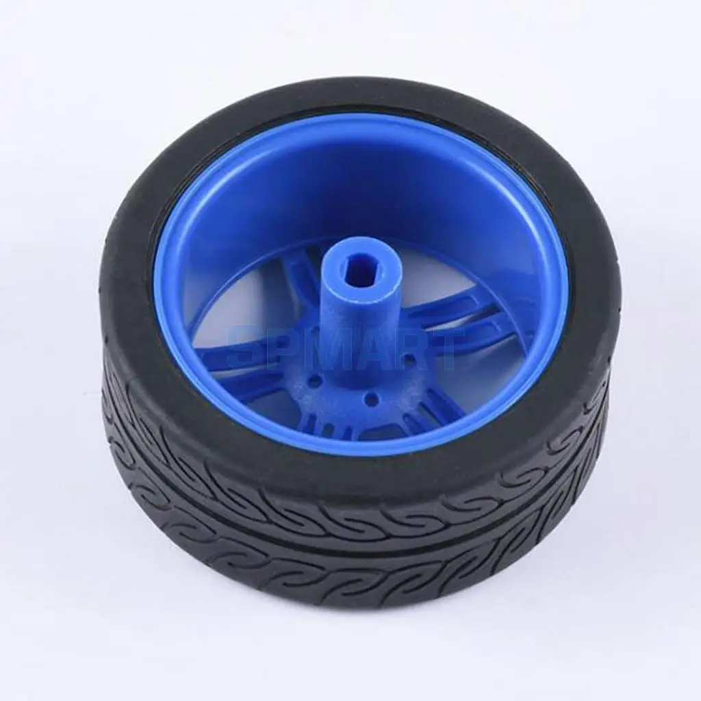 2pcs Rubber Tire TT Motor Car Wheel Smart Car Wheel for Robot RC Model Car Kids DIY Toy accessories