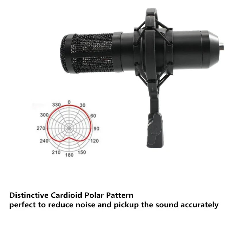 ميكروفون سلكي بمكثف استوديو احترافي BM 800 مُحدث للكمبيوتر المحمول وحجم قابل للتعديل ميكروفون ريفيرب ميكروفون