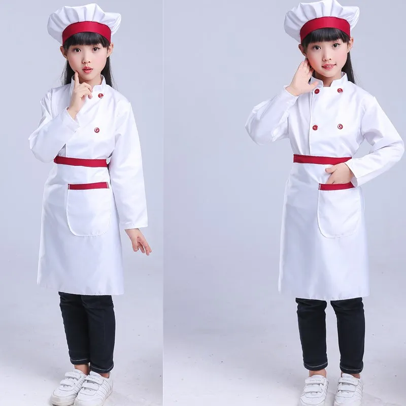 Kids Chef\'s Costume for Young Children \'s Playsuit Small  Cosplay  Chef Uniform Apron Role Playing Suit