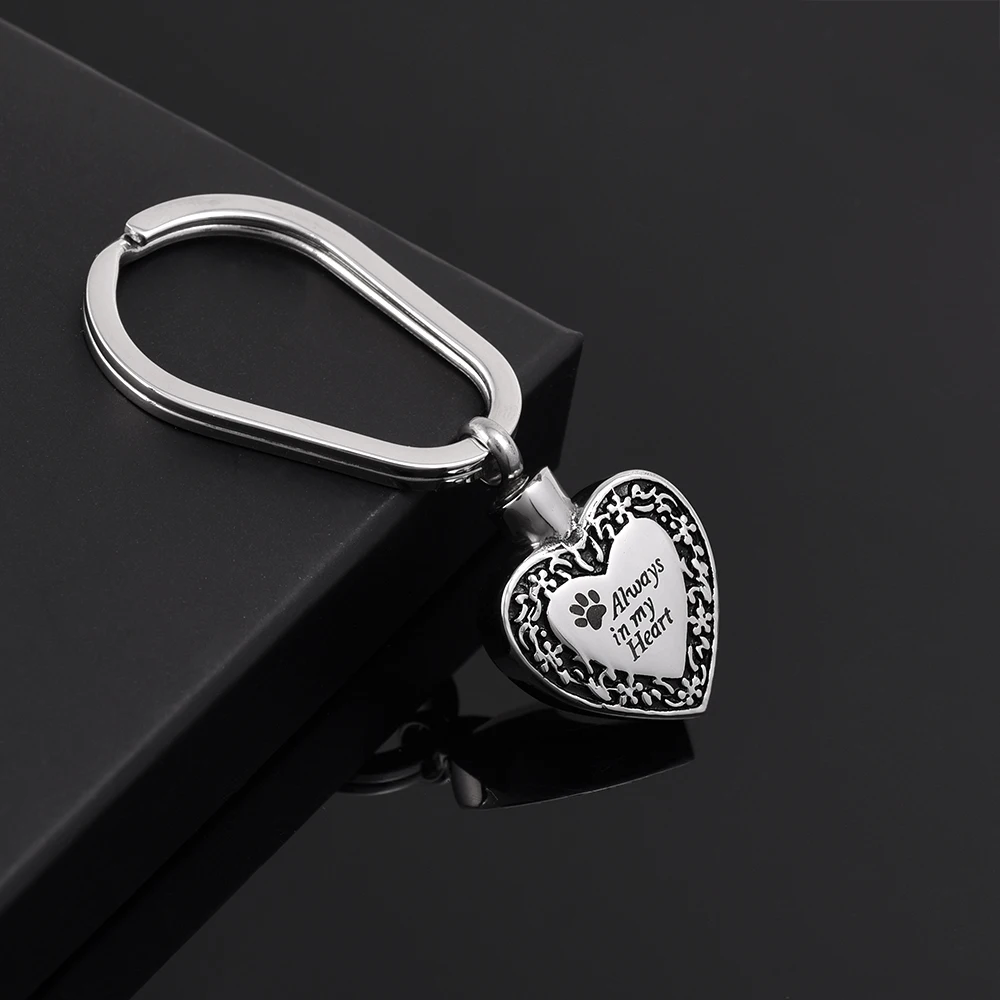 ijk2054 'Always in My Heart' Accessories Finely Processed Cross Stainless Steel Cremation Jewelry Urn Ashes Key Chain Women