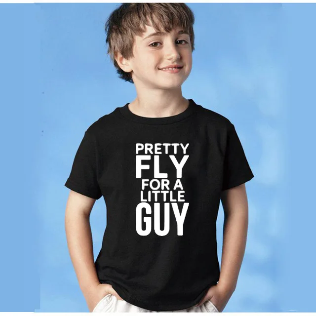 

New Kids Baby Boy T Shirt Pretty Fly for A Little Guy Summer Fashion Children Letter Print Short Sleeve T-shirt Tops Clothes