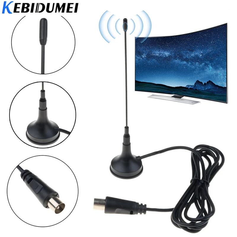 Kebidumei 5dBi 디지털 DVB-T TV 안테나 Freeview HDTV 안테나 공중 부스터, 자동차 실내 야외 DVB-T 안테나 TV HDTV 상자
