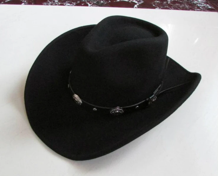 New 100% Woolen Cowboy hat Waterproof Wrinkle-free Felt Cowboy Hats Wide Brim Cowboy Hat Large-brimmed B-8133