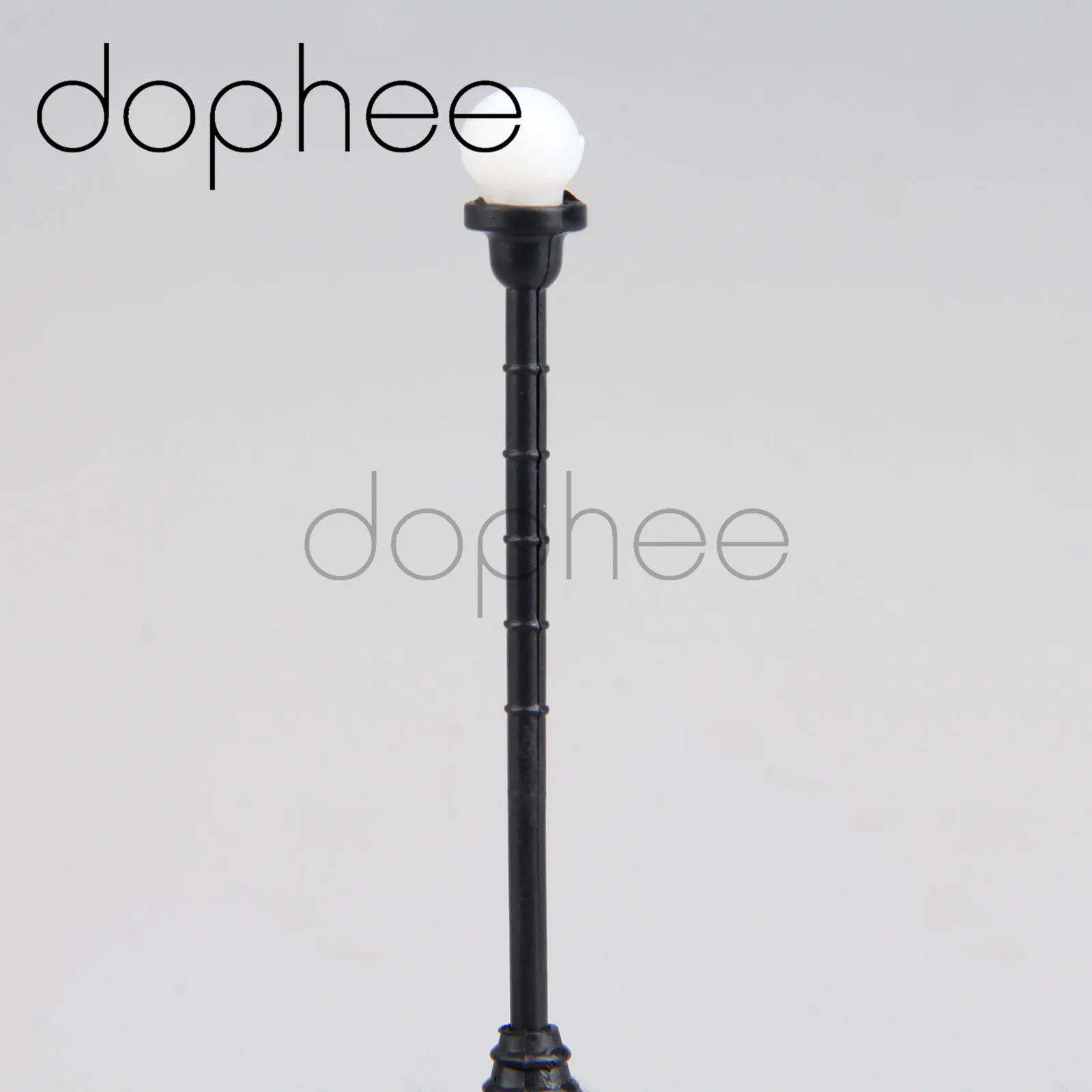 dophee 20pcs Model Garden LED Lamppost Single Head Wires Bulbs 6V Scale HO 1:100 for Landscape Coutyard Layout