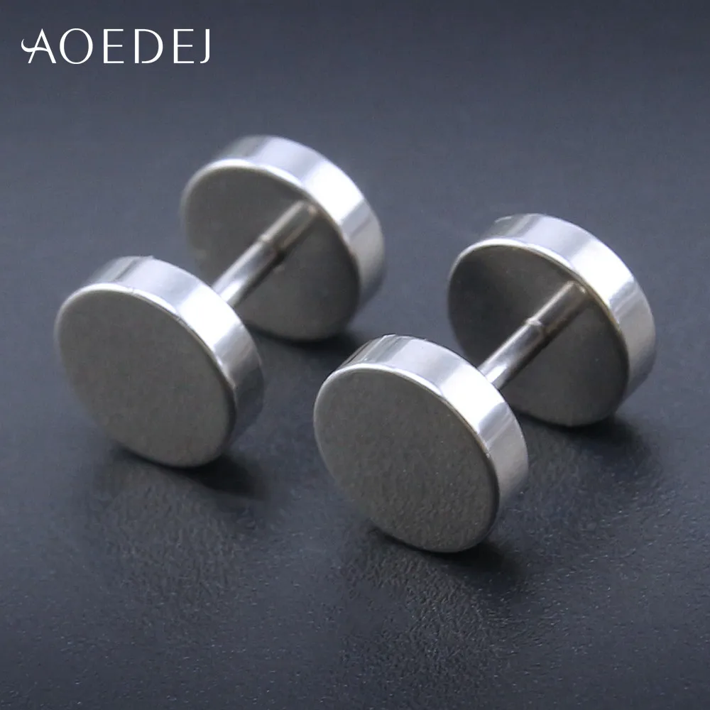 Surgical Steel Fake Ear Plug Earrings - Round Screw-On Body Jewelry, 16G (1.2mm), Choose Your Color