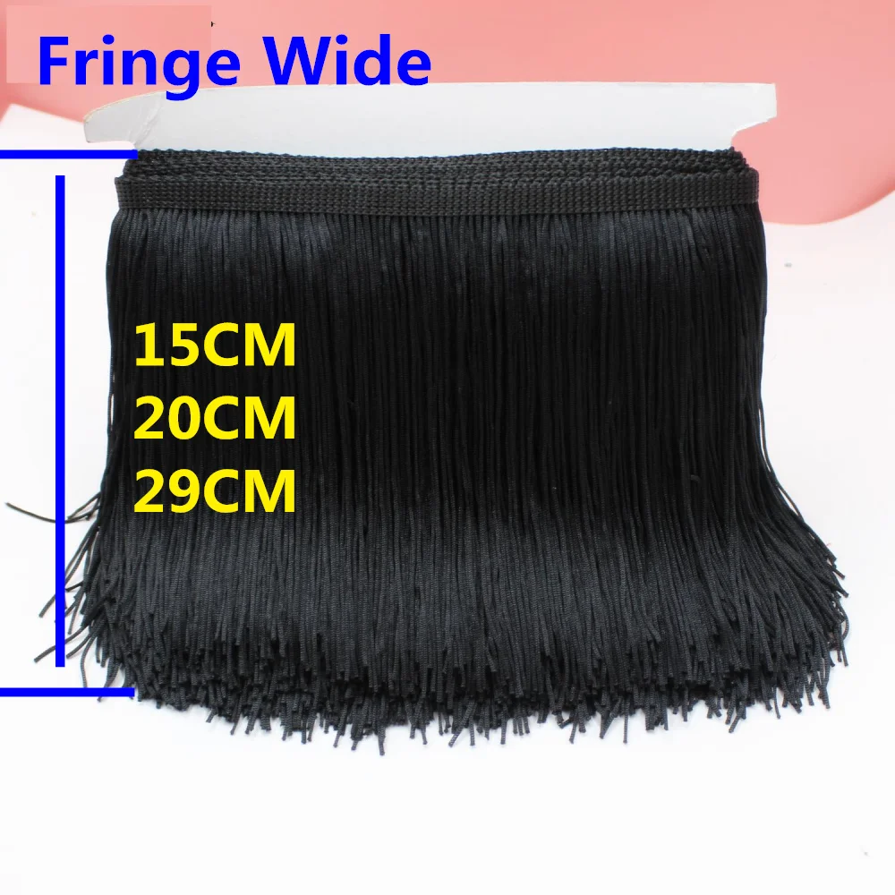 5 Yards Latin Fringe Tassel Lace Samba Dance Dress Macrame Single Banded Trimming Lace Polyester 14cm-29CM Long