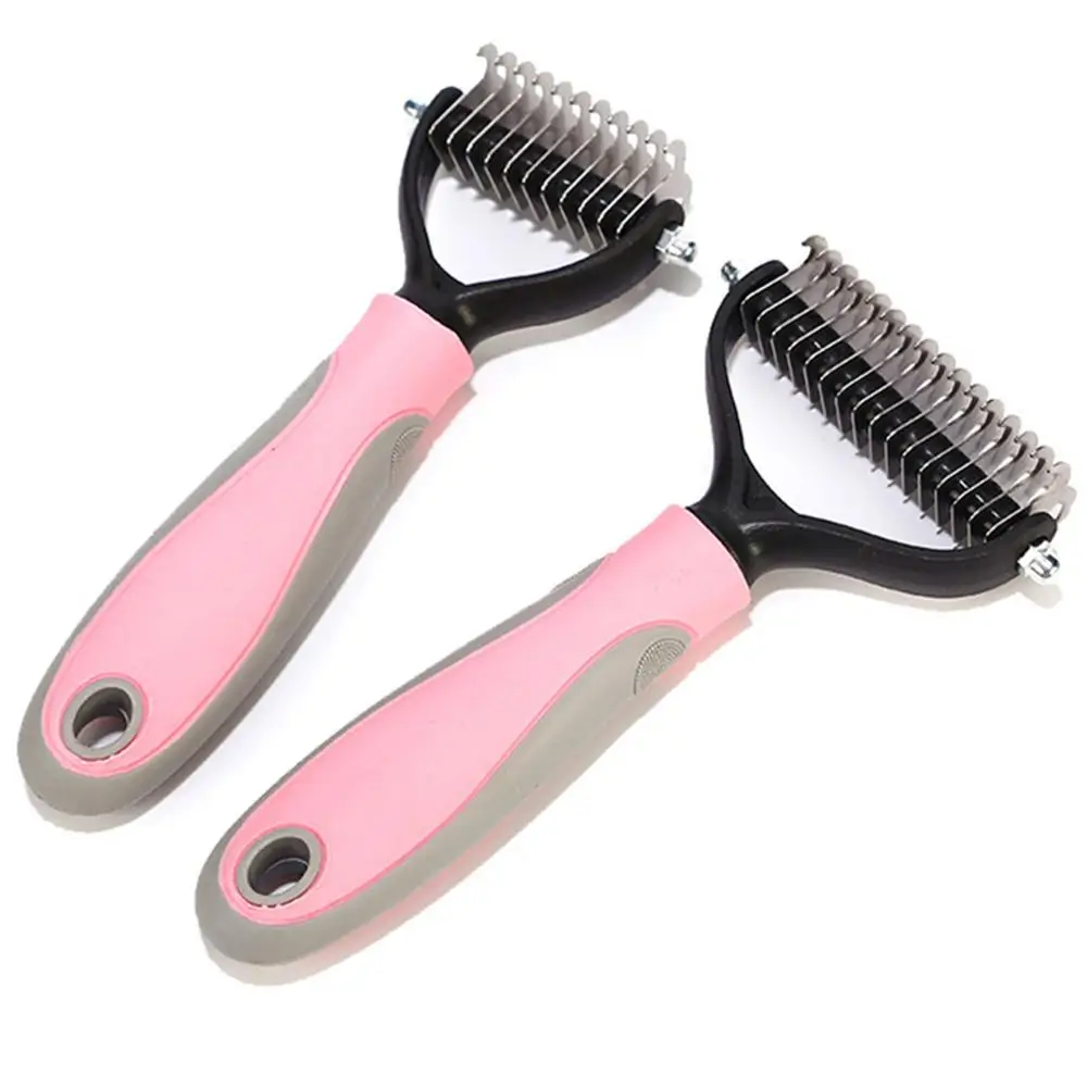 Hair Removal Comb for Dogs Cat Detangler Fur Trimming Dematting Deshedding Brush Grooming Tool For matted Long Hair Curly Pet