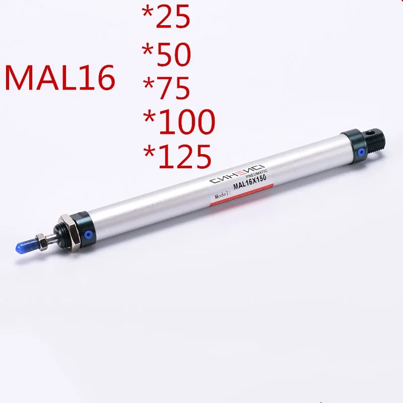 MAL16 * 25/* 50*75*100*125 Aluminium Legierung Mini Zylinder MAL 16 Pneumatische Luft zylinder MAL16